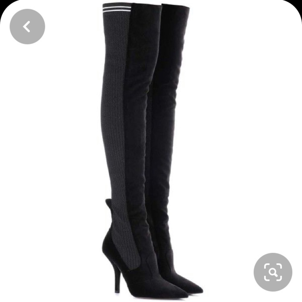 Fendi - Black Velvet Boots - Rockoko